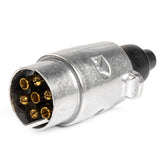 7-pin trailer plug in aluminium with copper contacts