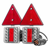 Magnetic LED trailer light set with triangular reflectors