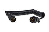7-pin coiled cable with plastic connector for trailer