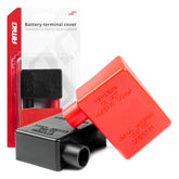 Cubiertas para bornes de batería en negro y rojo para los polos positivo y negativo