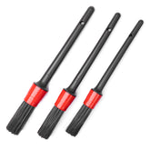 Set da 3 spazzole per detailing auto nere e rosse