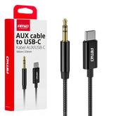 USB-C–AUX-kaapeli 3,5 mm miniplugilla, 1 metri