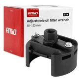 Nastaviteľný kľúč na olejový filter z CrV ocele s pracovným rozsahom 80–115 mm