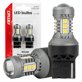 LED-pære 7440 W21W med 15 SMD 3030 LED'er og hvidt lys