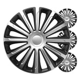 Versaco wieldoppen Trend zwart en zilver 13 inch 4 stuks
