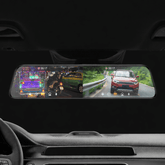 Bakspejl Dashcam med For- og Bakkamera – 10” IPS Touchskærm, Full HD 1080P videooptagelse fra både for- og bagside