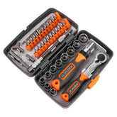 38-in-1 Schraubendreher-Set mit Ratsche – Stecknüsse, Bits und flexible Verlängerung