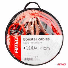 6-metre jump leads with red positive cable and black earth cable