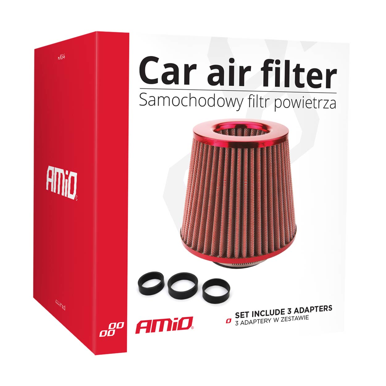Filtre à air conique rouge pour voiture