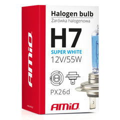H7 Super White halogen bulb in packaging