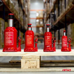Hydraulic bottle jack with a 105 x 105 mm base