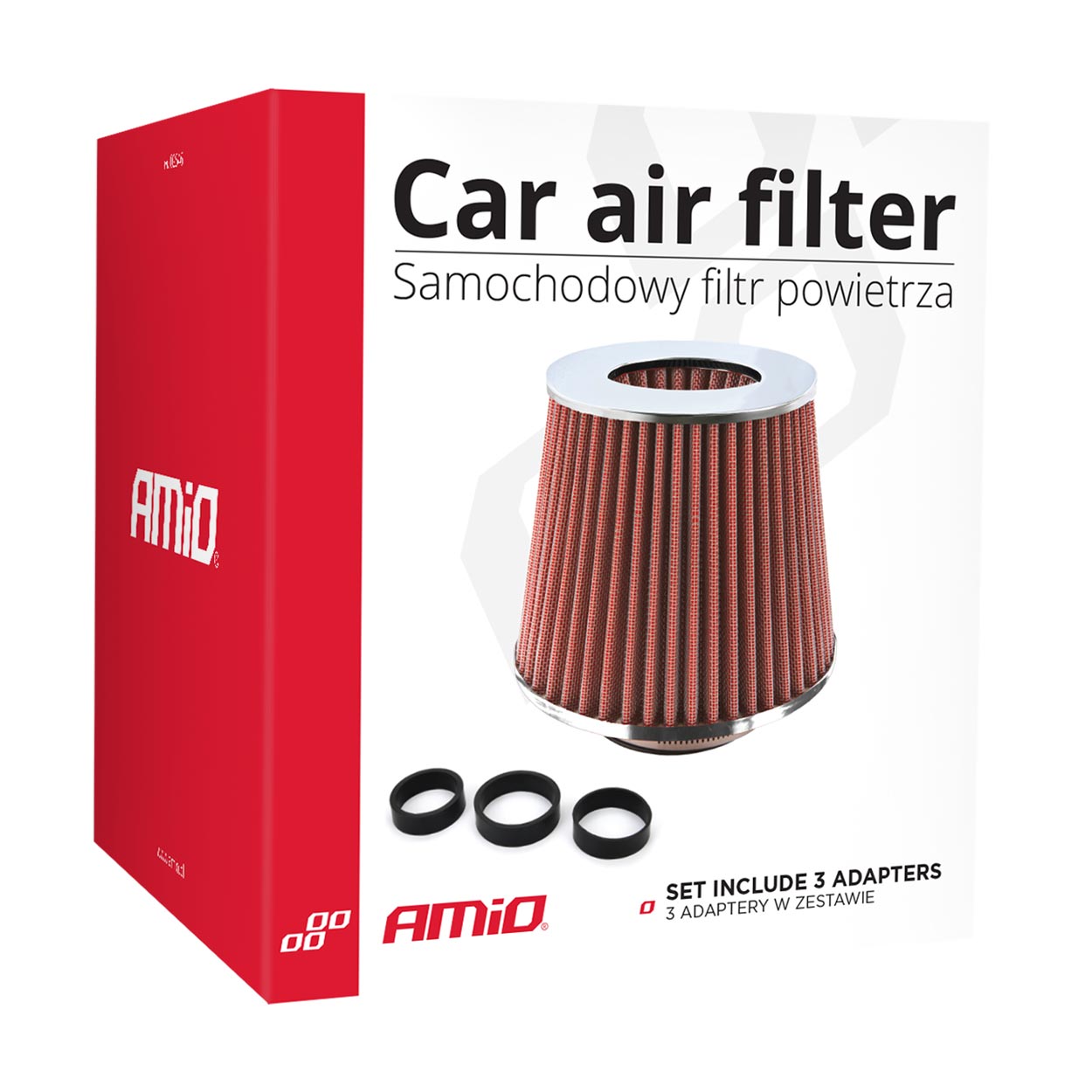Filtre à air conique avec coton et grille en acier inoxydable