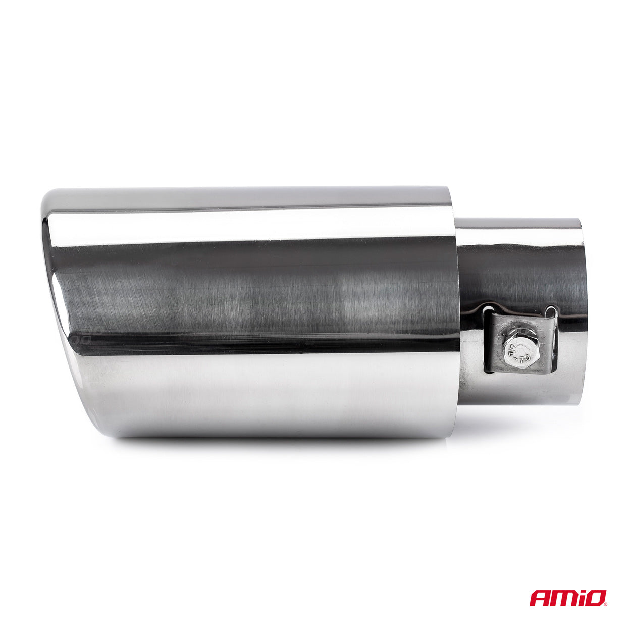 Stainless steel exhaust tip with a chrome finish