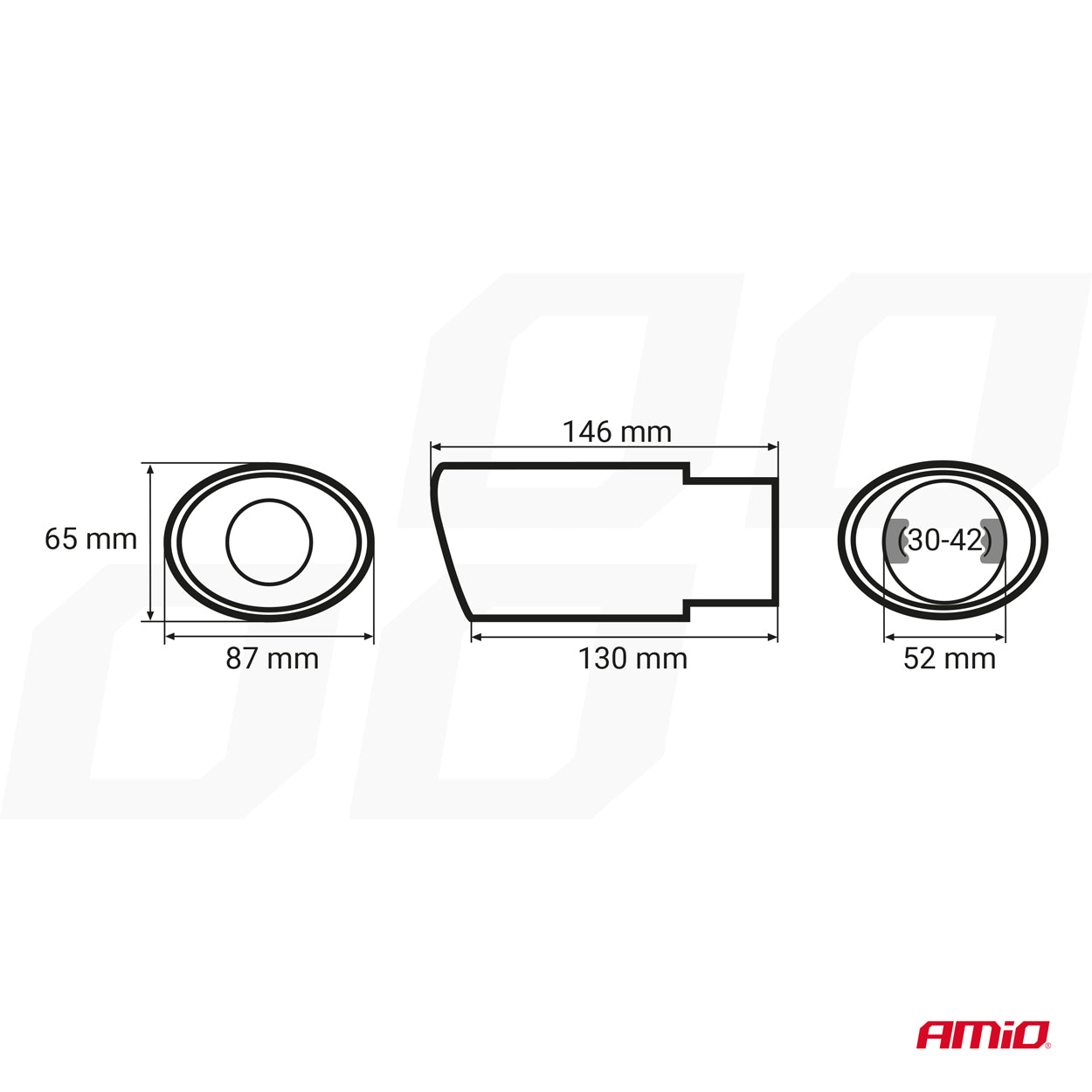 MT 003 exhaust tip for mounting on the exhaust