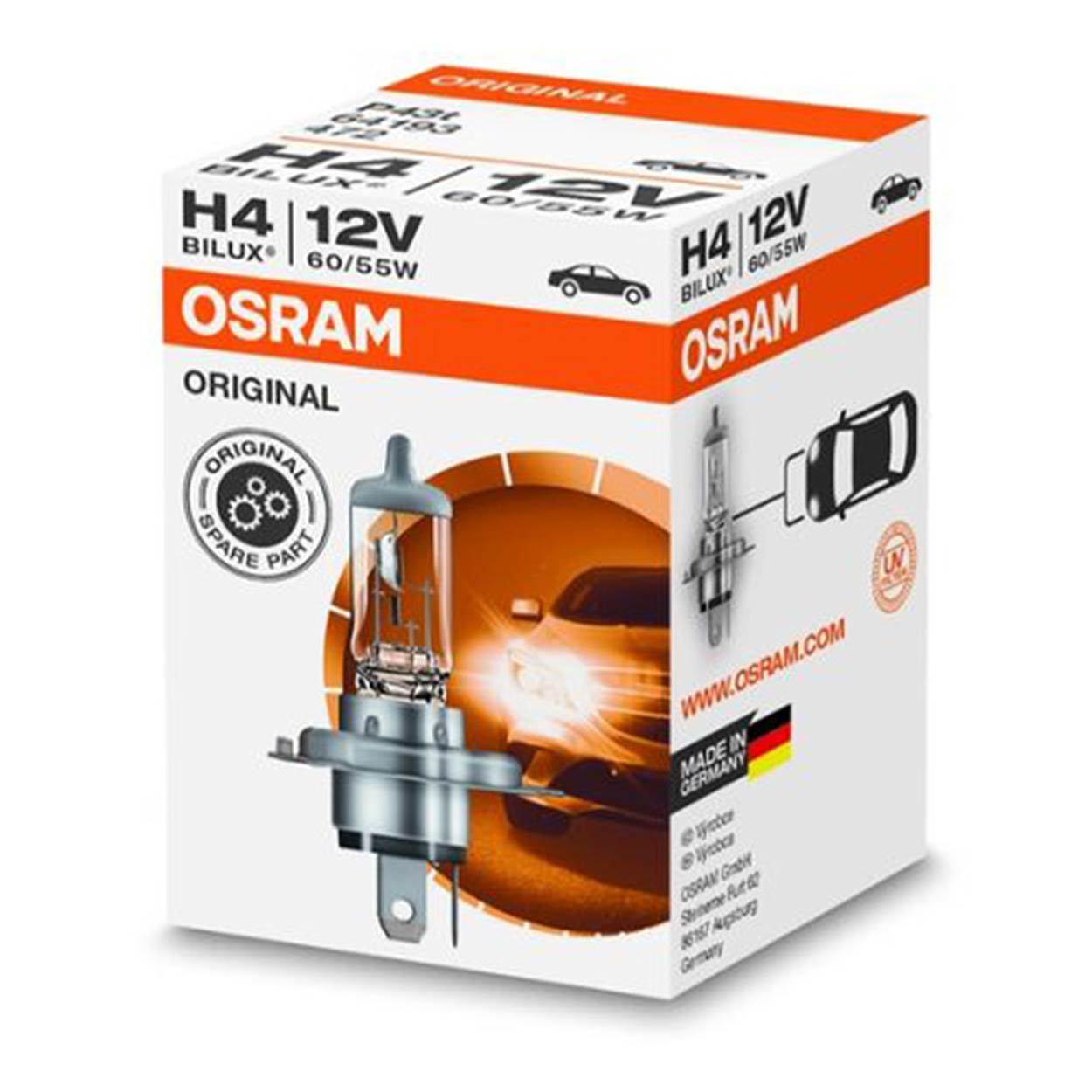 Halogenová žárovka Osram H4 12V 60/55W s paticí P43t