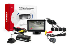 Parking assist with four sensors, camera and display