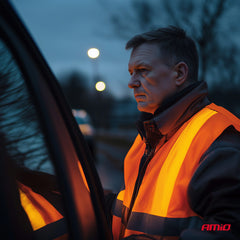 Orange reflexväst XL med tydliga reflexband