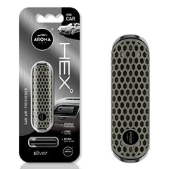 HEX Silver polymer air freshener for air vent