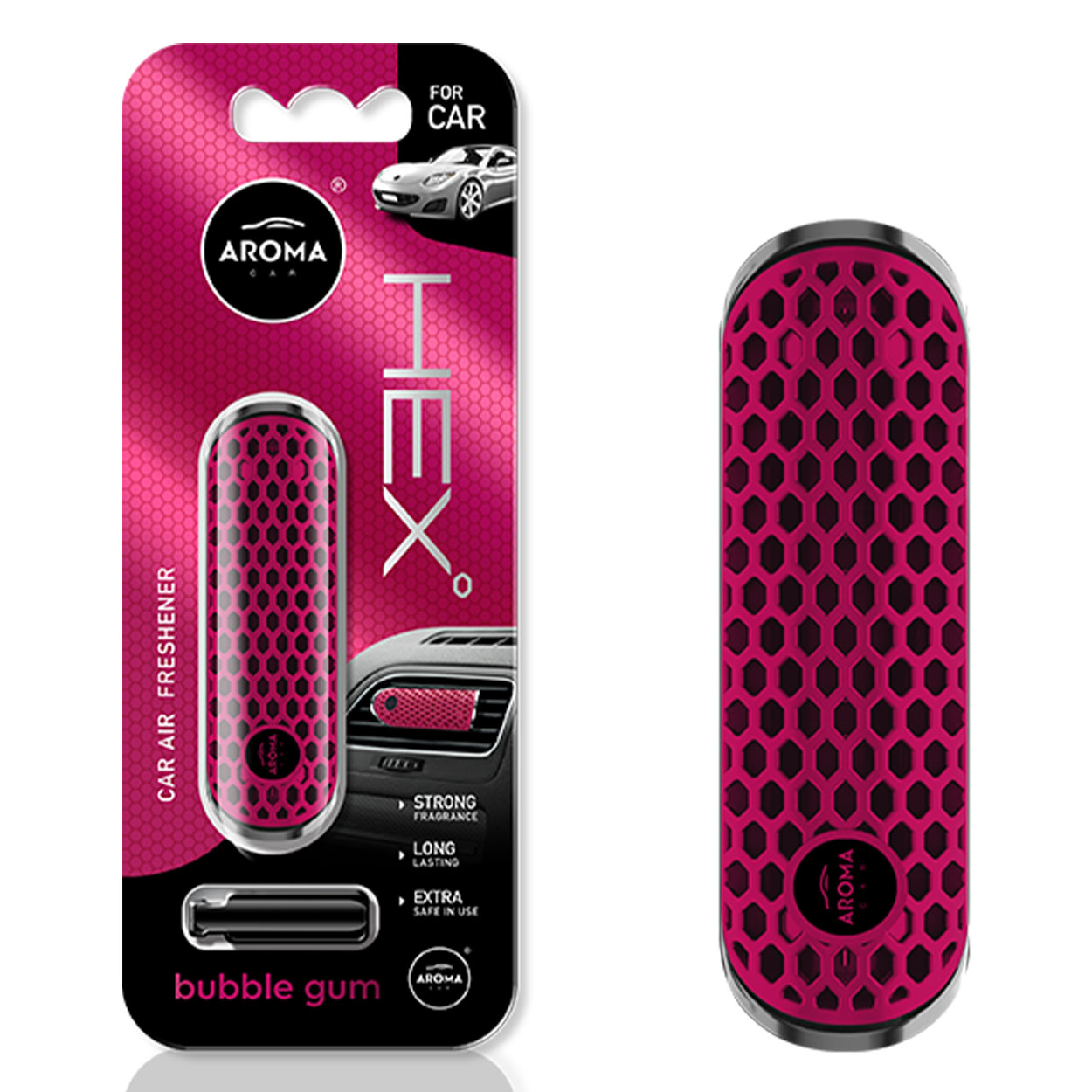 HEX Bubble Gum polymerový osvěžovač vzduchu do mřížky ventilace auta