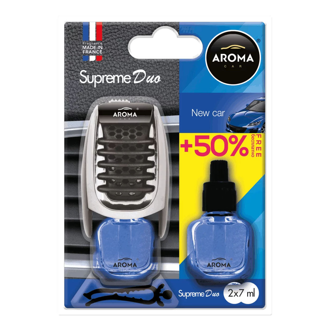 Aroma Car Supreme Duo New Car vůně do auta s náhradní lahvičkou