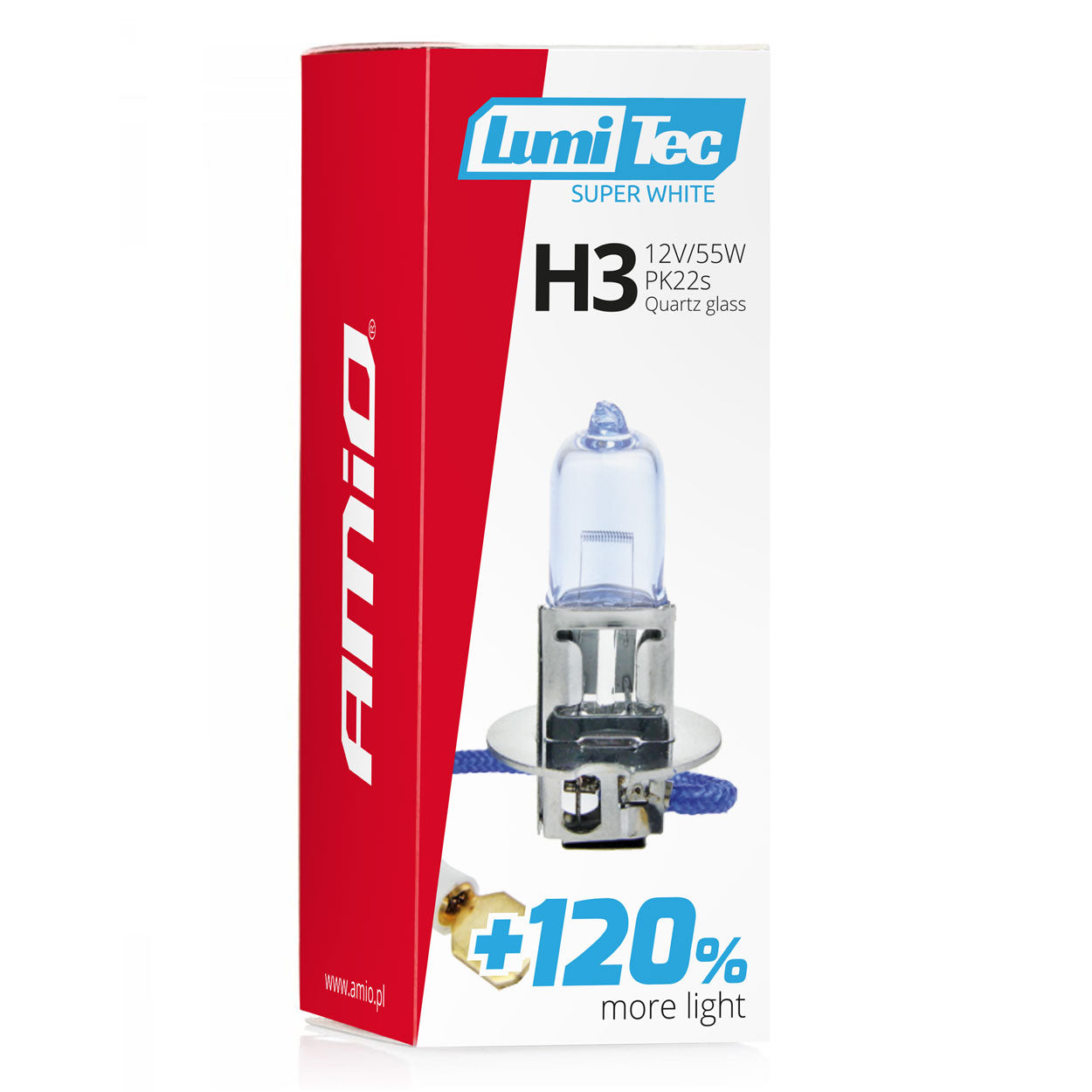Halogenová žárovka H3 LumiTec Super White s paticí PK22s