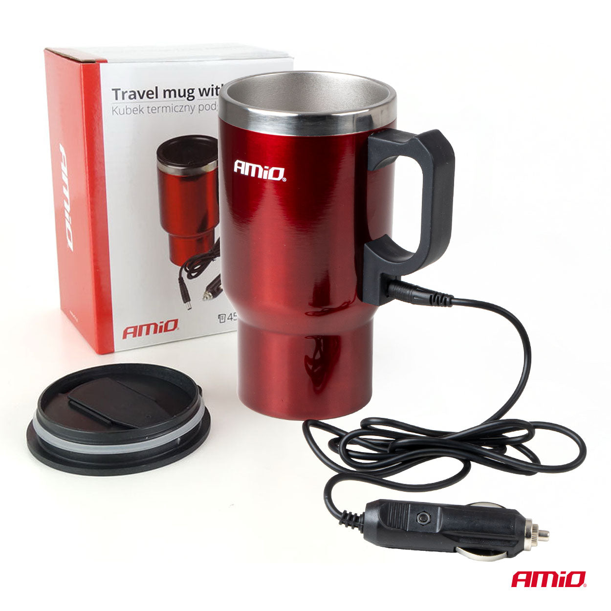 Hervidor para coche y taza de 450 ml en acero inoxidable