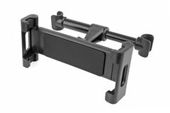 Sort tablet holder monteret på bilens nakkestøtte