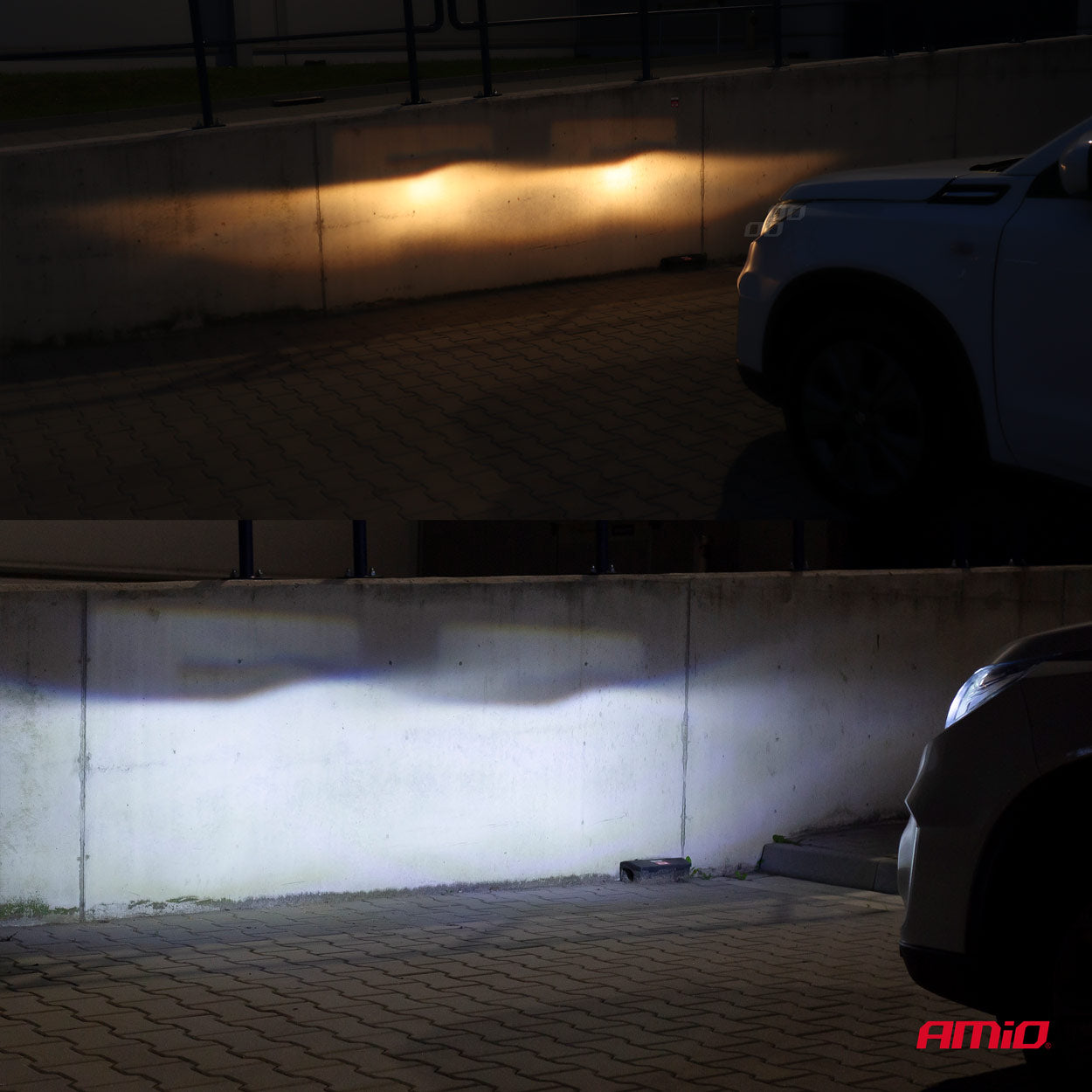 LED žárovky do světlometů H1 z bočního pohledu