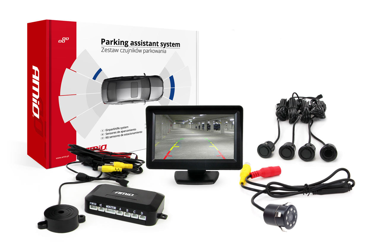 Parkeerhulpsysteem met 4,3 inch TFT-display en vier sensoren