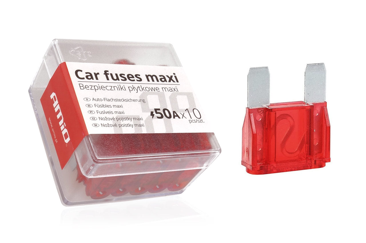 MAXI-sikringer 50 A i pakke med 10 stk.
