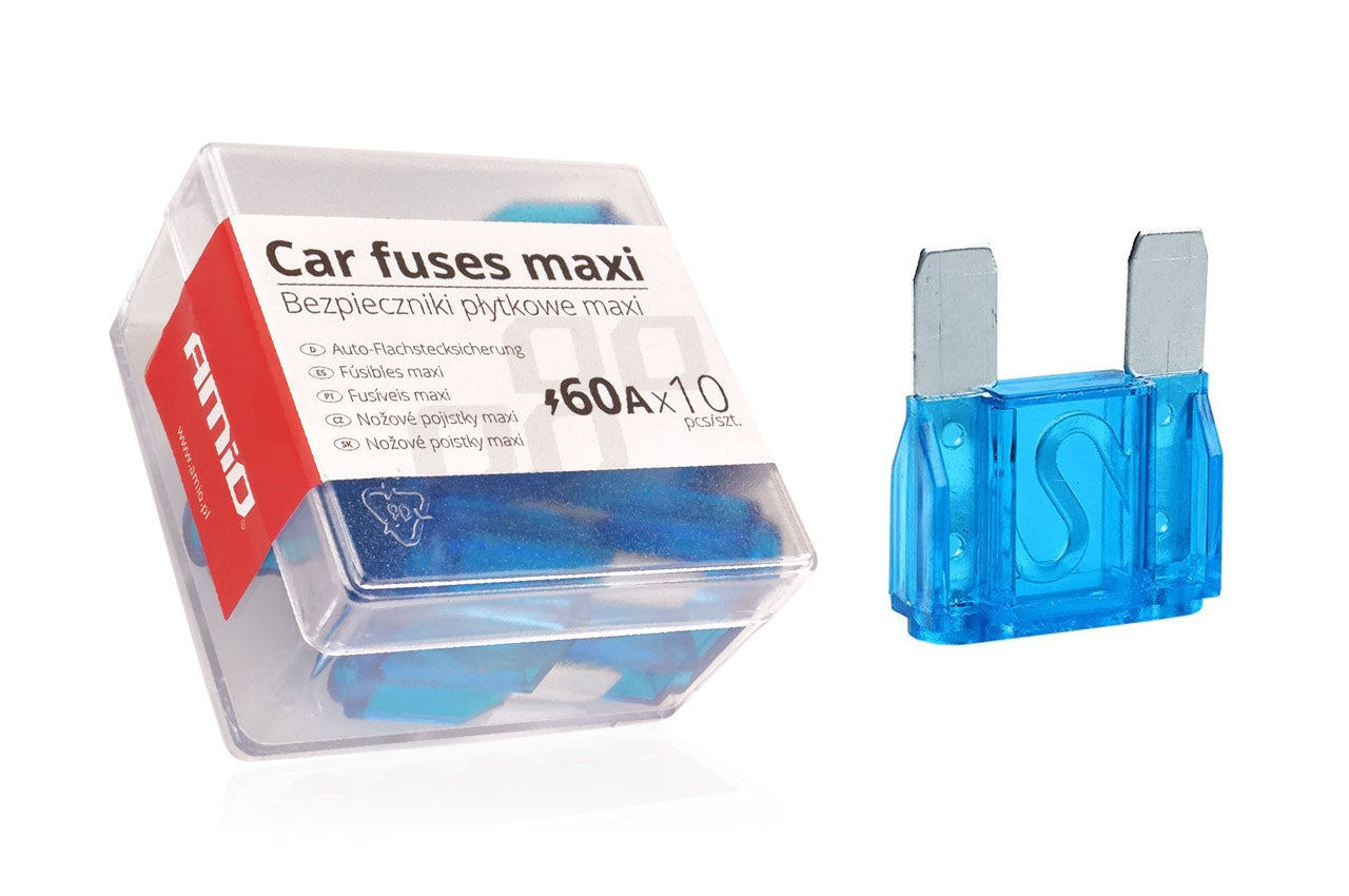 Fusible MAXI de 60 A, paquete de 10 unidades.