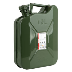Bidón metálico verde para combustible de 10 litros
