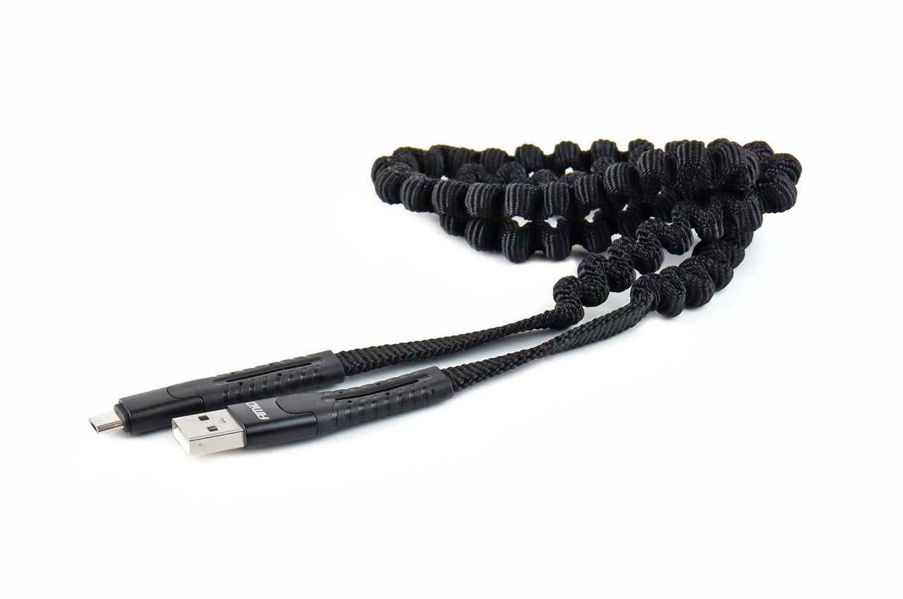 USB to micro USB coiled charging cable