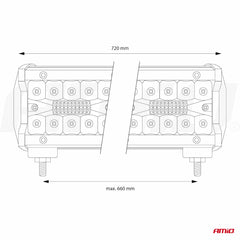 Barra luminosa da lavoro LED AWL30 con componenti di montaggio