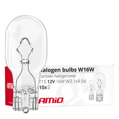 Lampadine alogene W16W T15 16W 12V con vetro trasparente