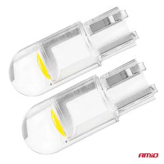 T10 W5W COB LED-pære set fra siden
