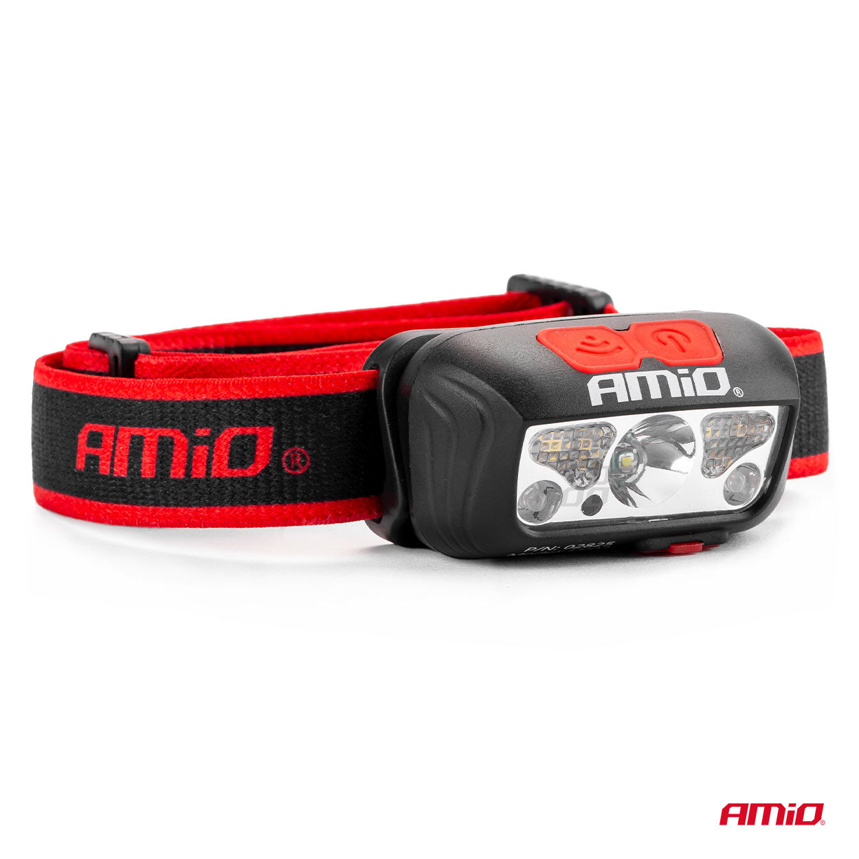Linterna frontal LED con luz blanca y roja