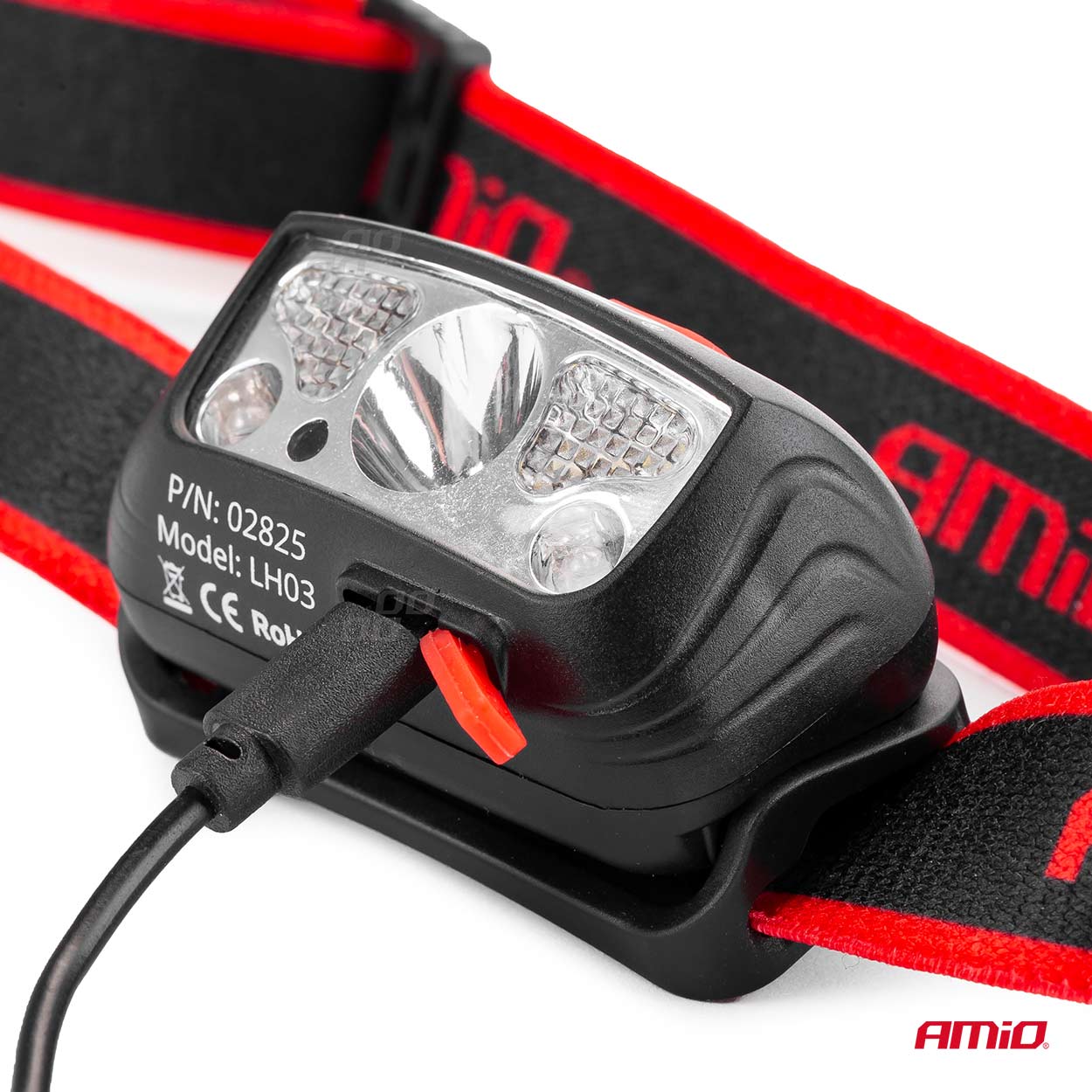 Linterna frontal LED con batería integrada