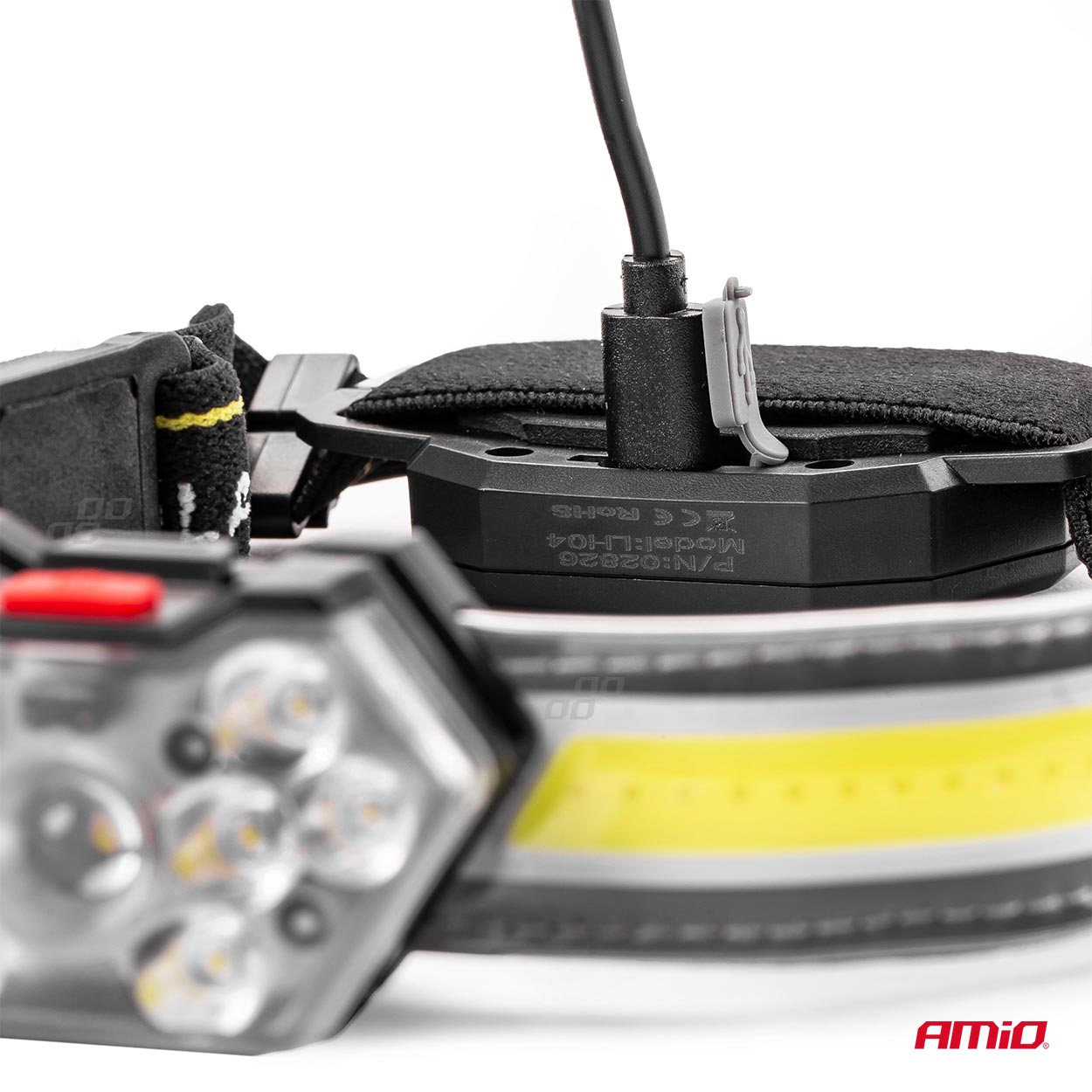 Linterna frontal LED LH04 en diseño negro
