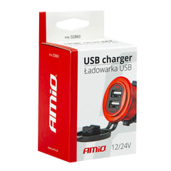 USB nabíjačka s červeným podsvietením