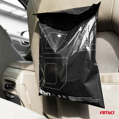 Bolsa de basura desechable para coche con base reforzada.