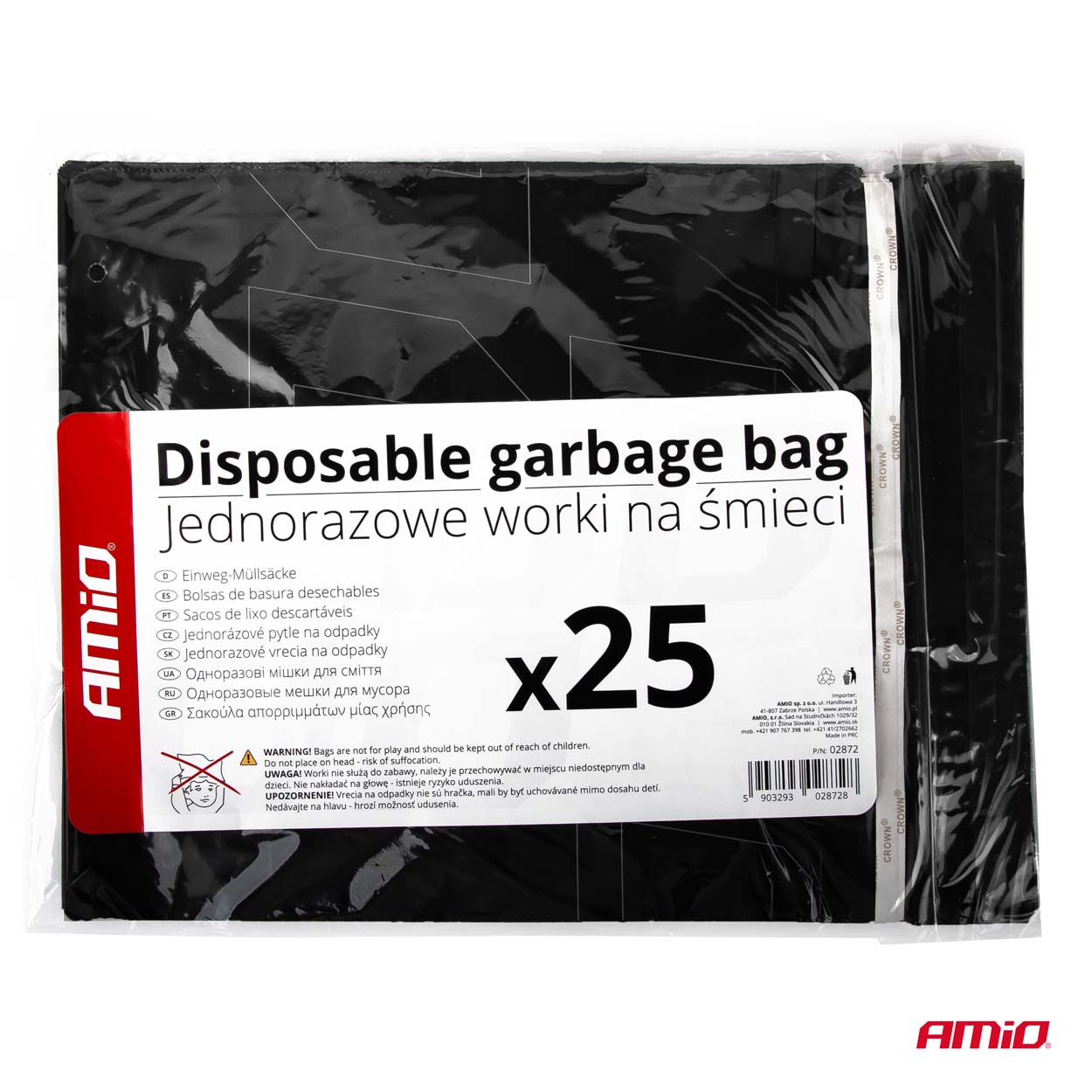 Bolsas de basura desechables para coche en plástico PE.