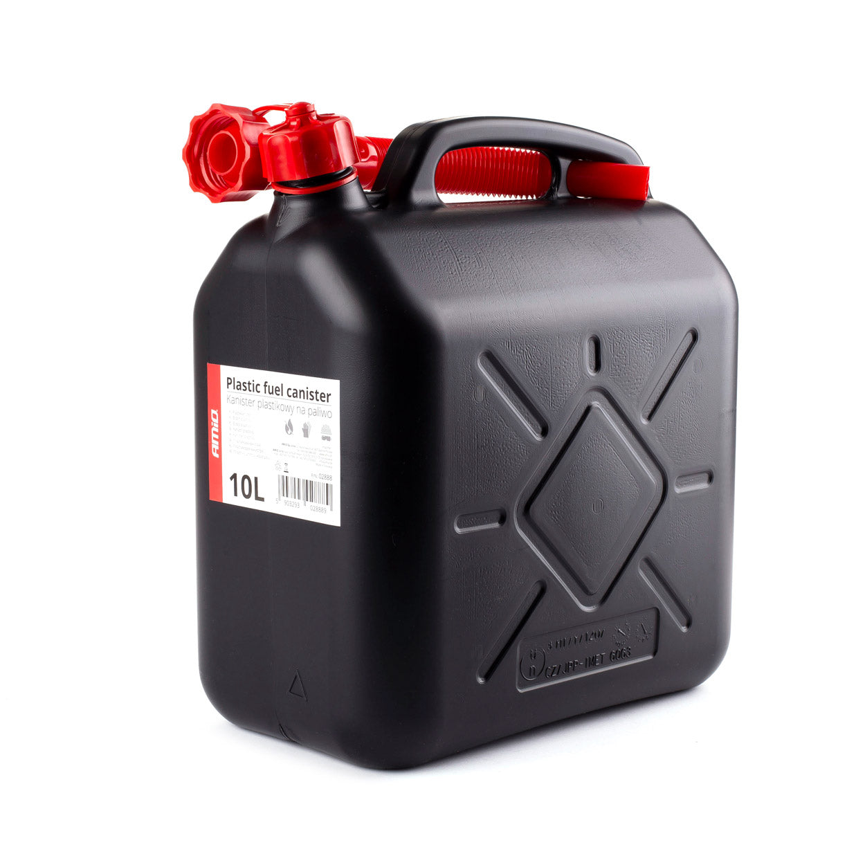 Μπιτόνι καυσίμου 10L σε μαύρο χρώμα με χωνί