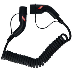 Carpoint Spiral-Ladekabel für Elektroautos Typ 2 auf Typ 2, 32 A, 3-phasig, 6 Meter 