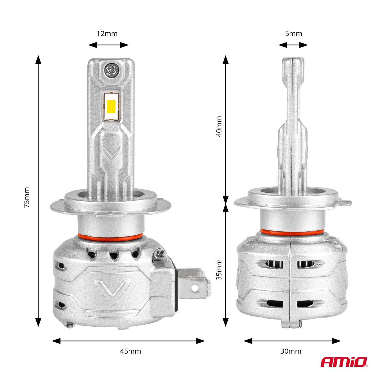 Ampoules de phare LED H7 avec adaptateur de montage