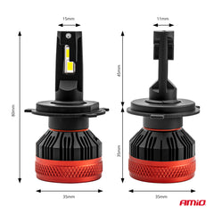 Bombillas LED para faros H4/H19 vistas de lado