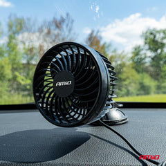 Ventilador de coche con ventosa y ángulo ajustable