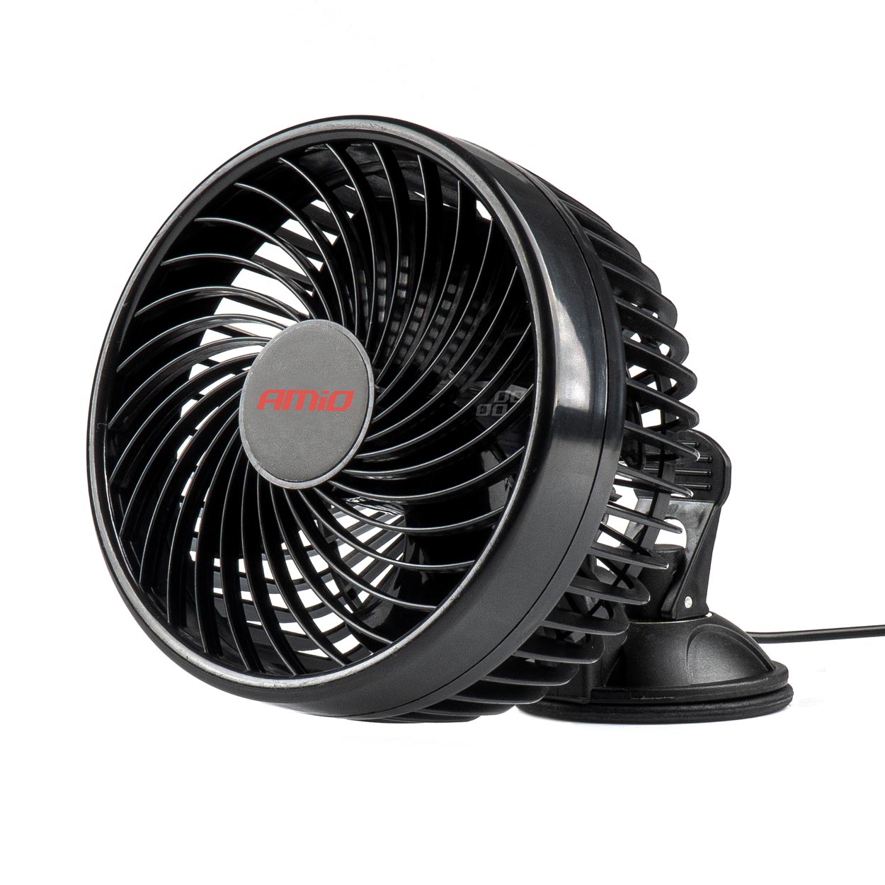 Čierny 6-palcový ventilátor do auta s prísavkou