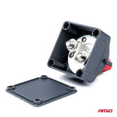 Close-up of master battery switch for vehicles