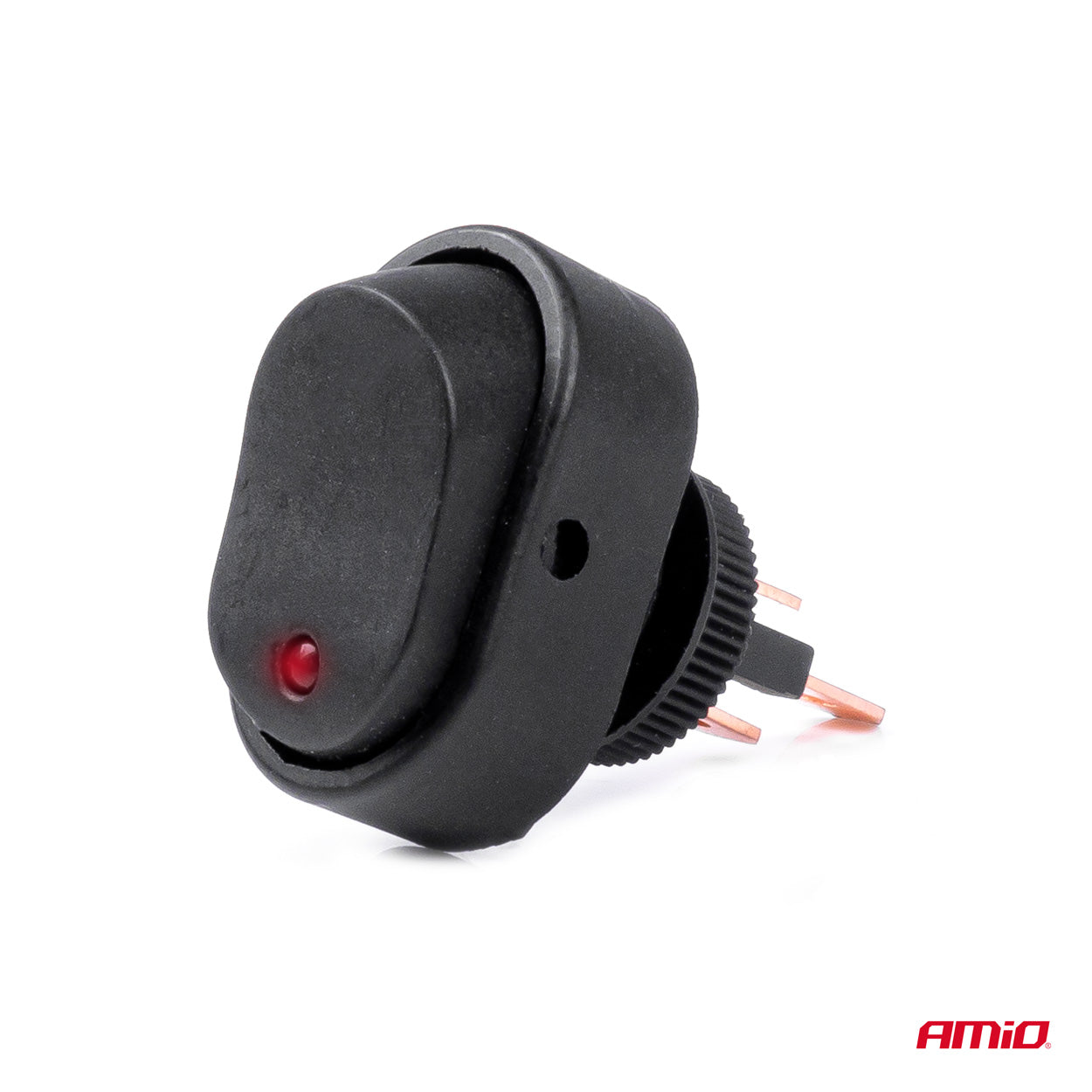 Black oval switch with 12 mm mounting hole